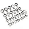 37PCS Stainless Steel Fishing Rod Guides Ceramic Rings Multiple Sizes Top Tip Ring Fishing Rod Eyes Ring Replacement Parts