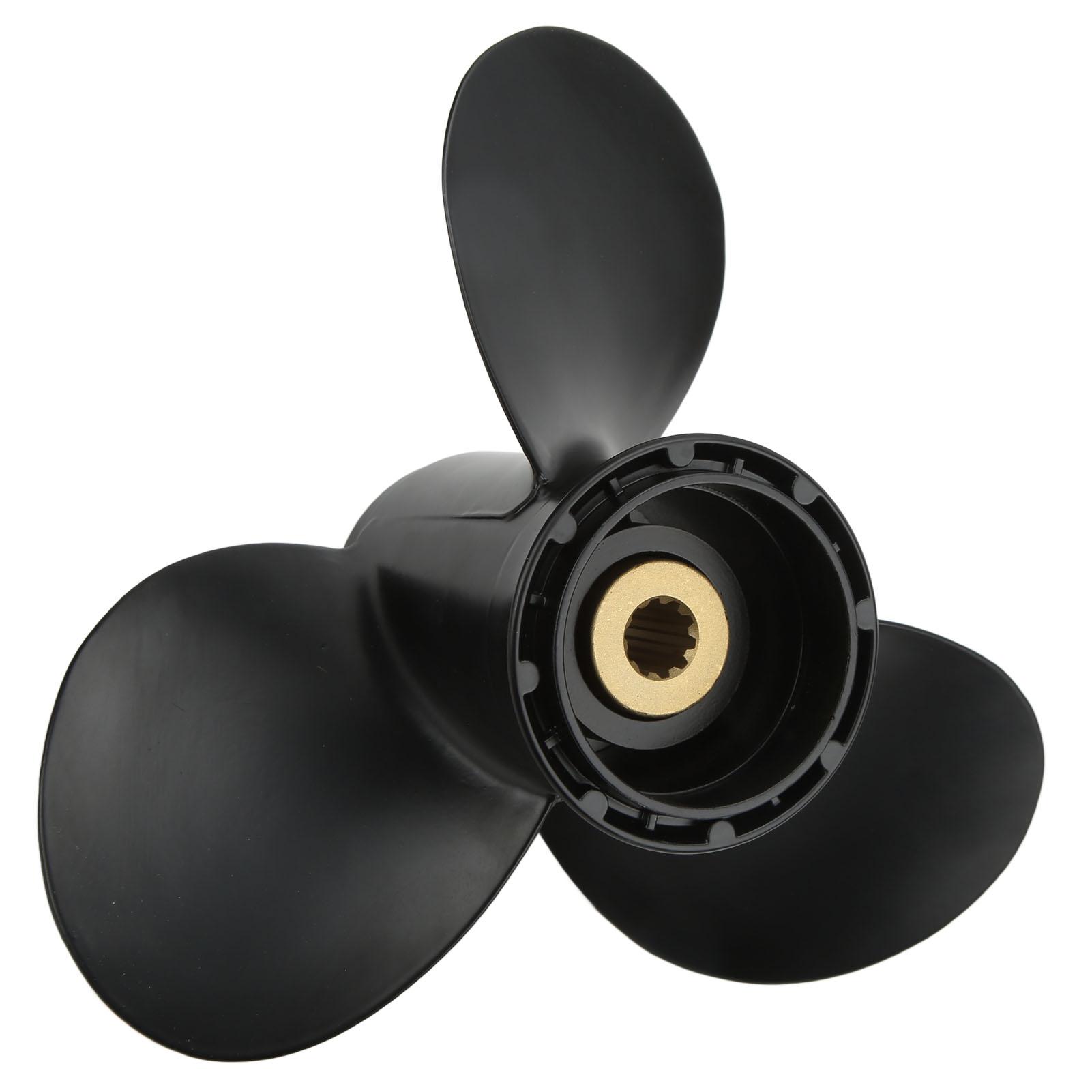

3 Blades Aluminum Alloy Marine Propeller 58100‑89L50‑019 High Strength 10 Spline Tooth Replacement for Outboard Engines