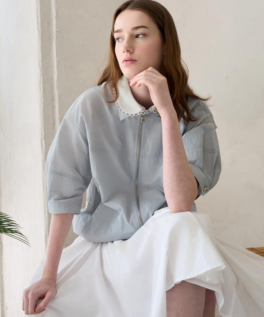 Mitte Layer Collor Blouson_Light Blue