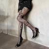 Jarní/Letní Síťované Punčochy s Hadím Vzorem - Retro Žakárové Černé Lingerie Punčochové Kalhoty