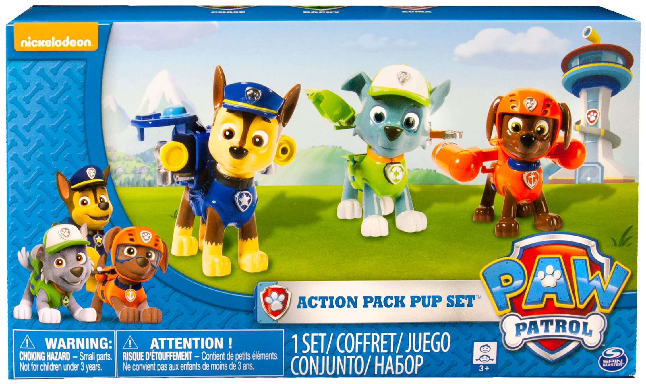 

Набор фигурок Paw Patrol Action Pack Pups 3pk Zuma от Paw Patrol Nickelodeon, - Чейз, Рокки, [предмет]