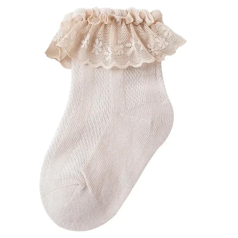 

Корейские детские носки с рюшами, однотонные хлопковые дышащие сетчатые носки для маленьких девочек, детские носки для новорожденных от 0 до 8 лет M (1-3years old)