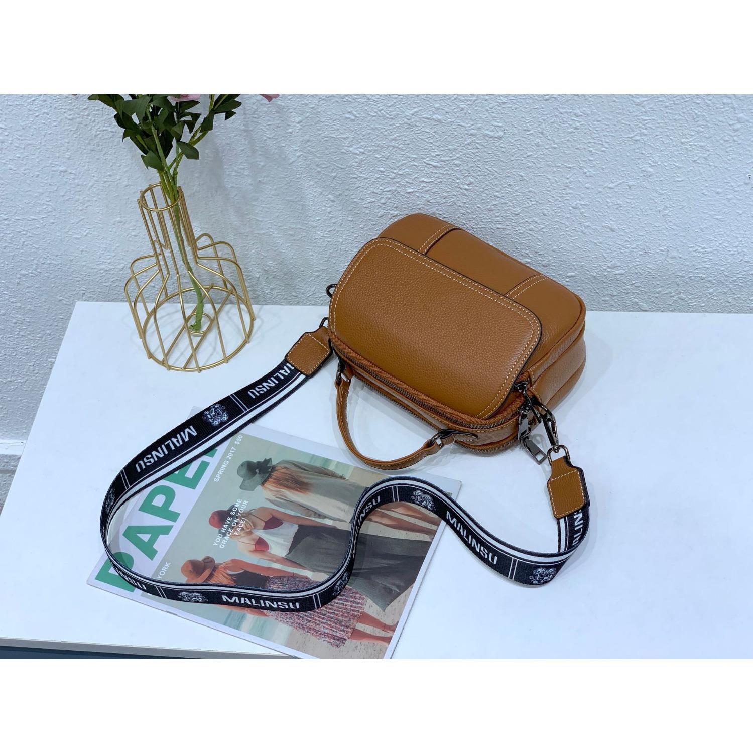 

Женские сумки из коровьей кожи, Портативные кожаные сумки-мессенджеры, Женские сумки из мягкой кожи, Круглые многосекционные сумки. коричневый