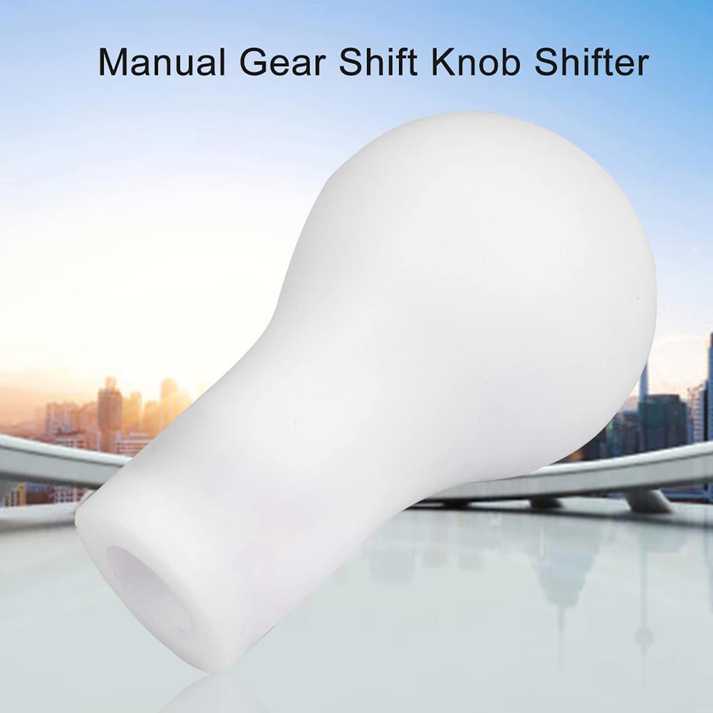 Mitsubishi Shift Knob, Gear Shift Knob, Qiilu 5 Speed Gear Shift Knob, Auto Manual Gear Shift Knob Shifter (White)