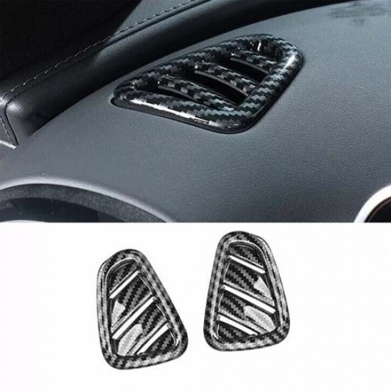 Cover Trim Dashboard Side Outlet Vent Carbon Fiber Fit For Benz C-Class -23