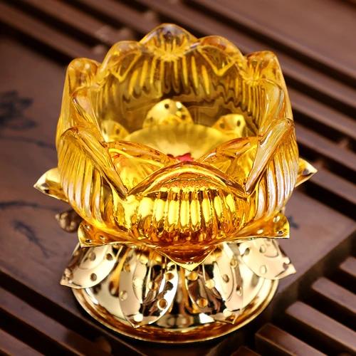 Chinese Alloy Lotus Candle Pedestal for Buddha Butter Candlestick, Household Buddha Hall for Candle Buddha Utensils and Supplies