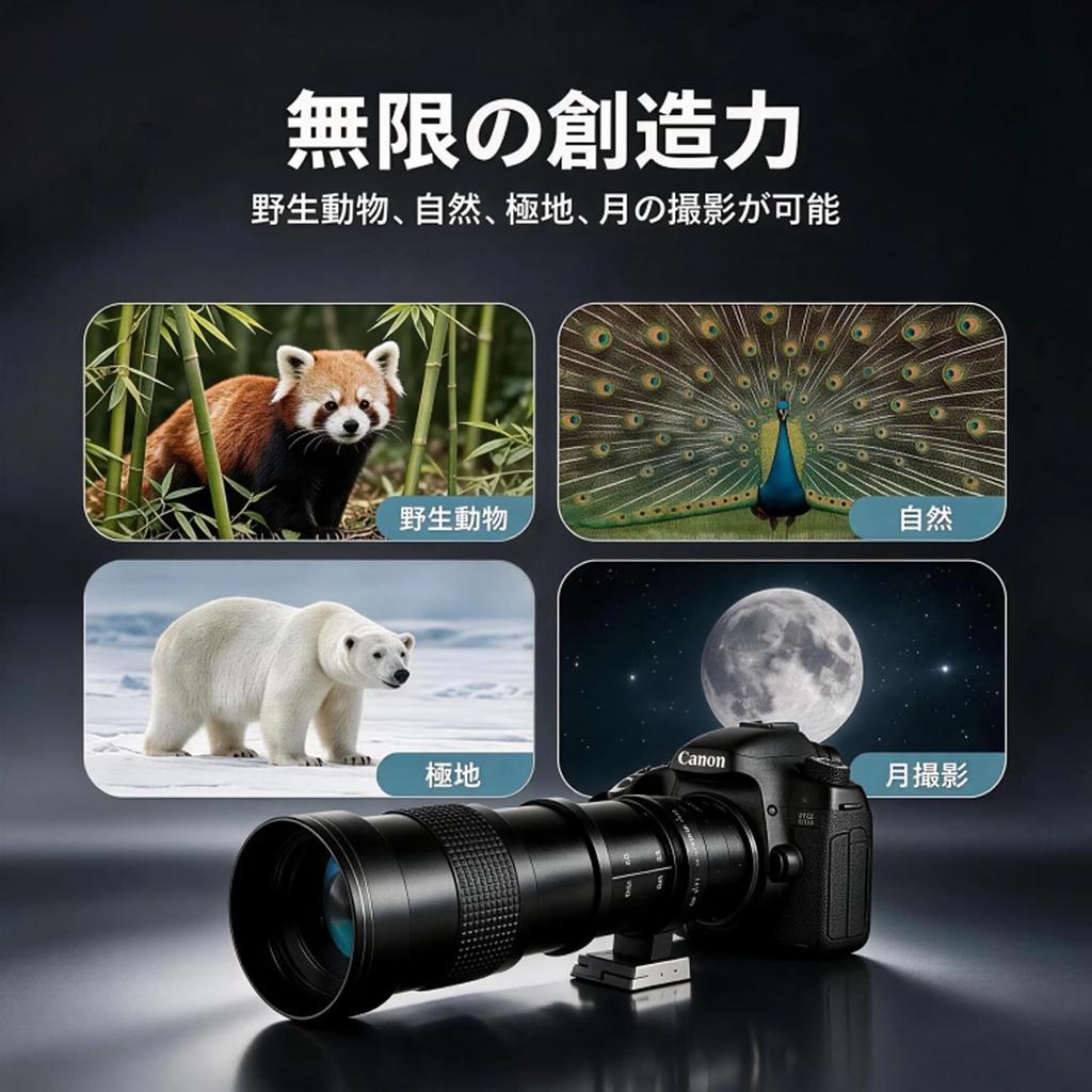 JINTU Zoom Lens Manual Zoom Lens for Canon 4000D 2000D X10i X10 X9i X9 X8i X7i X6i X5 X4 X3 X2 X90 X70 90D 80D 70D 60D SLR Lens Kiss X10 420-800mm