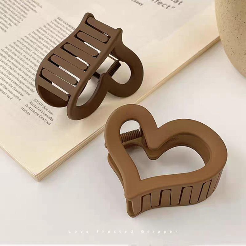 Women's Matte Milk Coffee Hair Claw Clip - Large, Cute Shark Clip Headdress