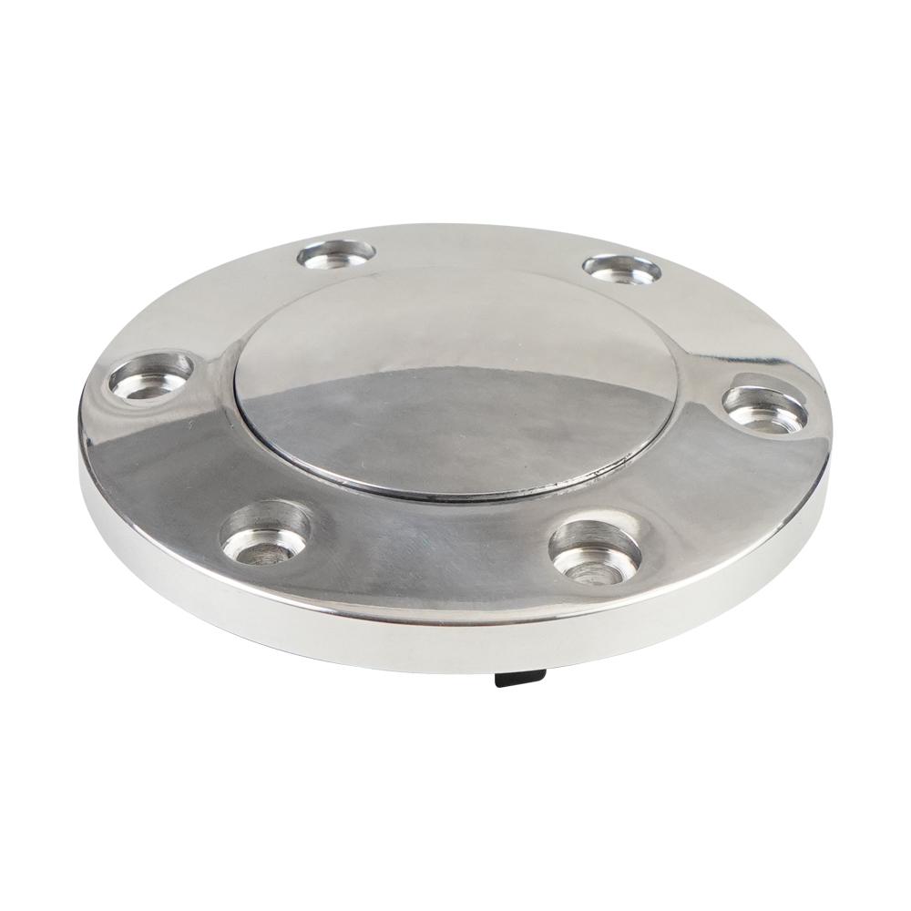 Universal Horn Button Modified Styling Chrome Wooden Steering Wheel Horn Button PCD 70mm Horn Center Cover Without Label Silver