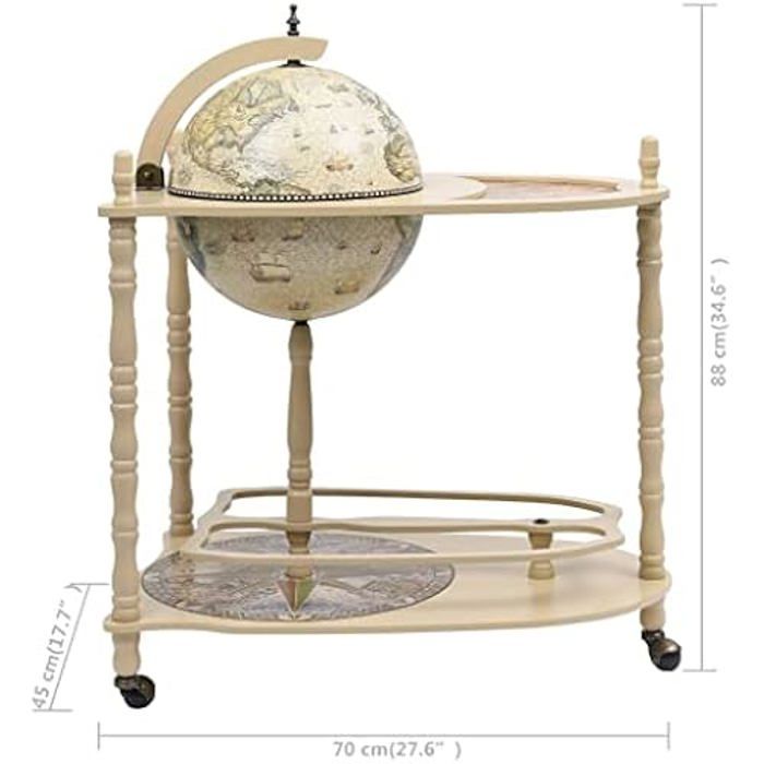 Armoire à vin - VIDAXL - Globe - Bois massif - Vert et blanc - 70x45x88 cm