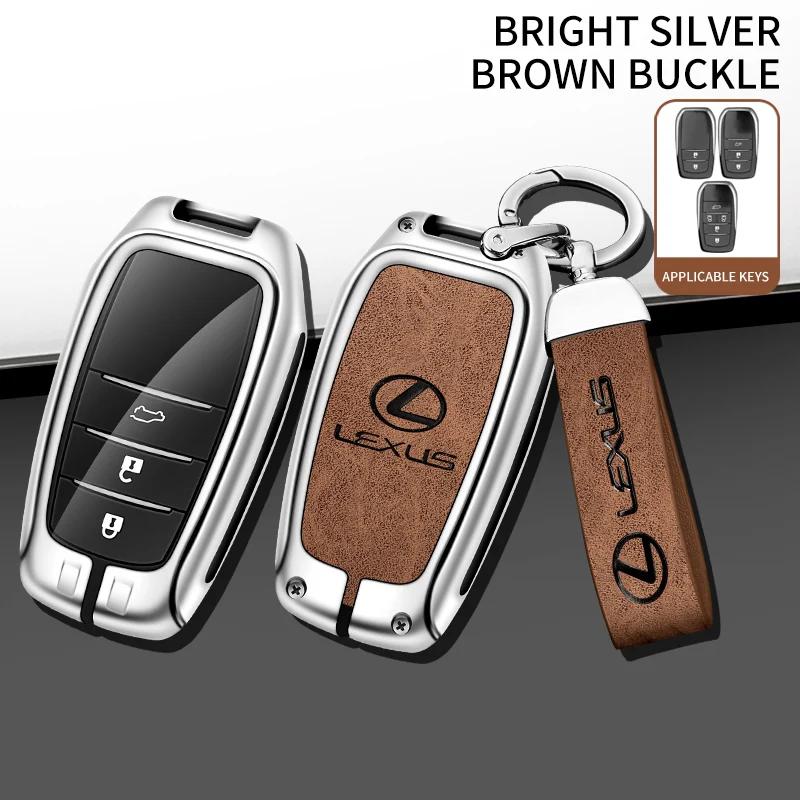 

For Lexus LM300H LM Keyless Protection Shell 2/3/5 Buttons Zinc Alloy Leather Car Key Case Fob Cover Holder Keychain