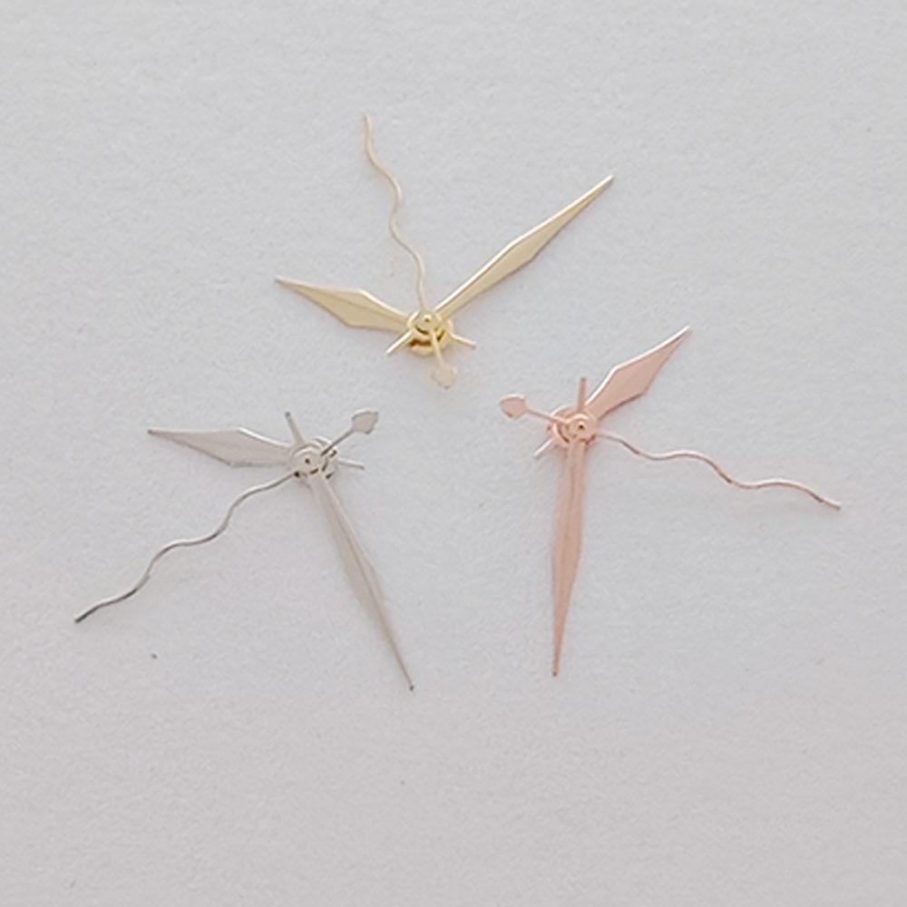 NH35 Watch Hands NH35A NH36 4R 7S No Luminous Wavy Polished Pointers Gold Silver Rose Gold Curly Ripple for Seiko Part Needle