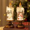 Christmas Flameless LED Candles Battery Operated Santa Snow Decorative Lamp Home Porch Tabletop Party Decor