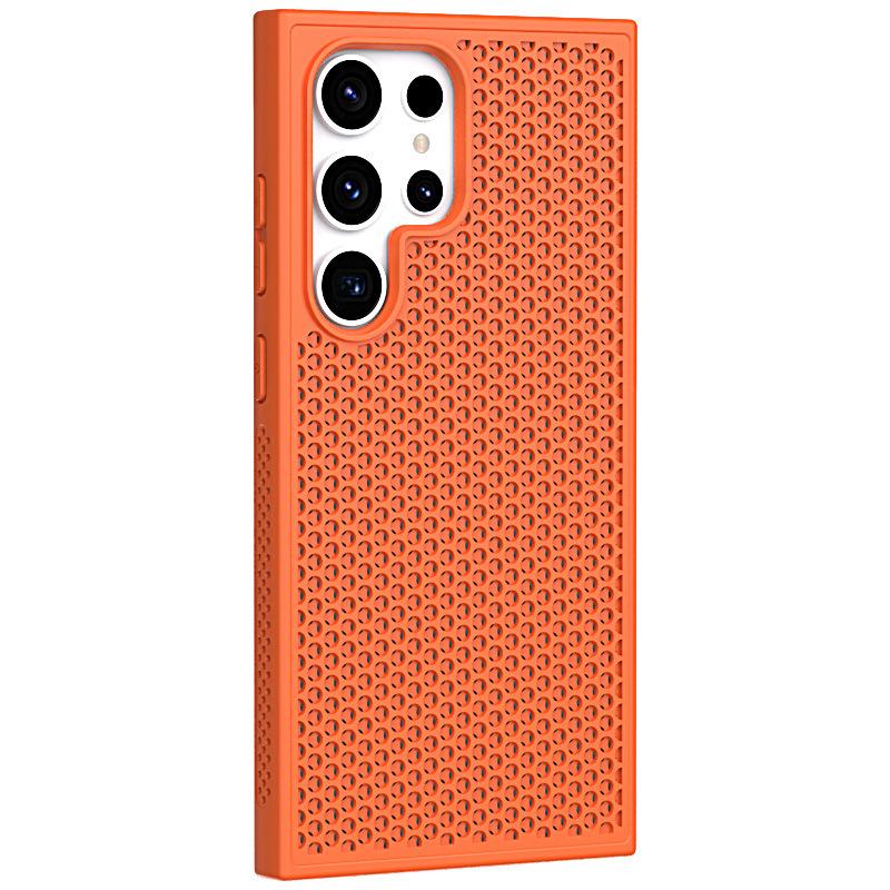 Suitable for Samsung S25Ultra Heat Dissipation Mesh Breathable Phone Case Honeycomb Hole Skin Feel S23FE Anti-drop Protective Case S24