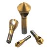 4pc High-speed Steel Titanium Plated Oblique Hole Chamferer Internal Chip Removal Chamfering Deburring and Spot Facer Set