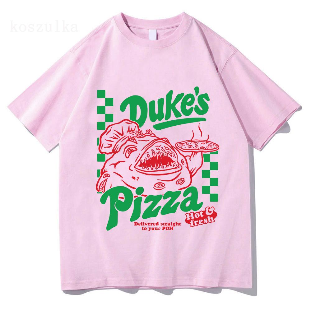 OSRS Duke's Pizza T-shirt Game Old School RuneScape Graphic Tees Cotton O-neck Fashion Female Tshirts Print Merch Casual Women