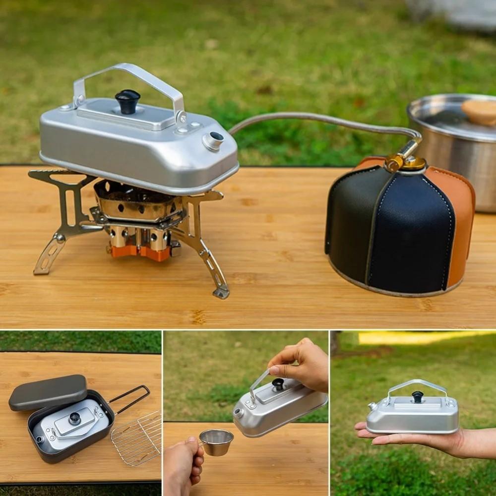 Aluminum Zinc Zinc Alloy Camping Tea Kettle Handheld Tea Cooker Portable Camping Boiling Water Pot  Tableware