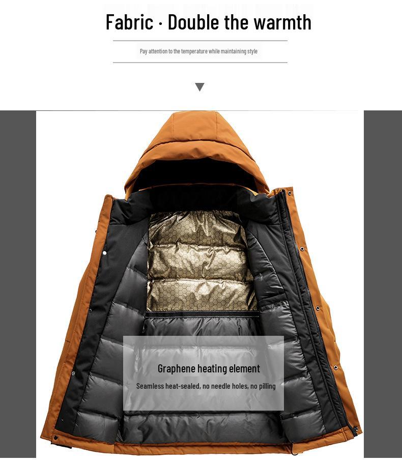 Herren Winterjacke in Übergröße, 90% weiße Entendaune, High-End, Dick, Warm, Oberbekleidung M-8XL