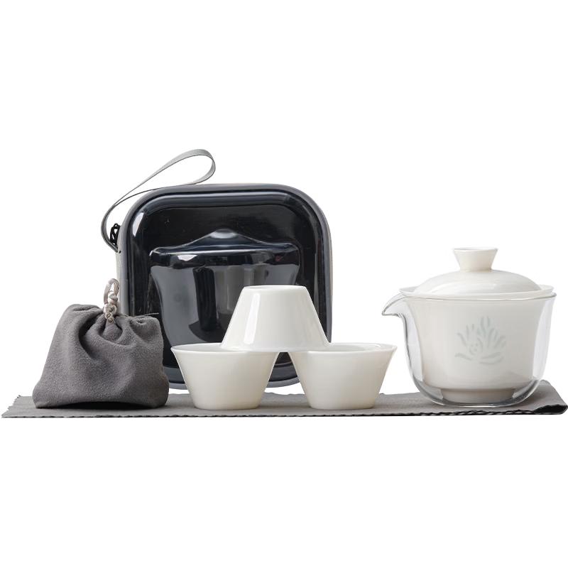 Xi Yuan Ji Portable Mutton-Fat Jade Porcelain Kung Fu Tea Set