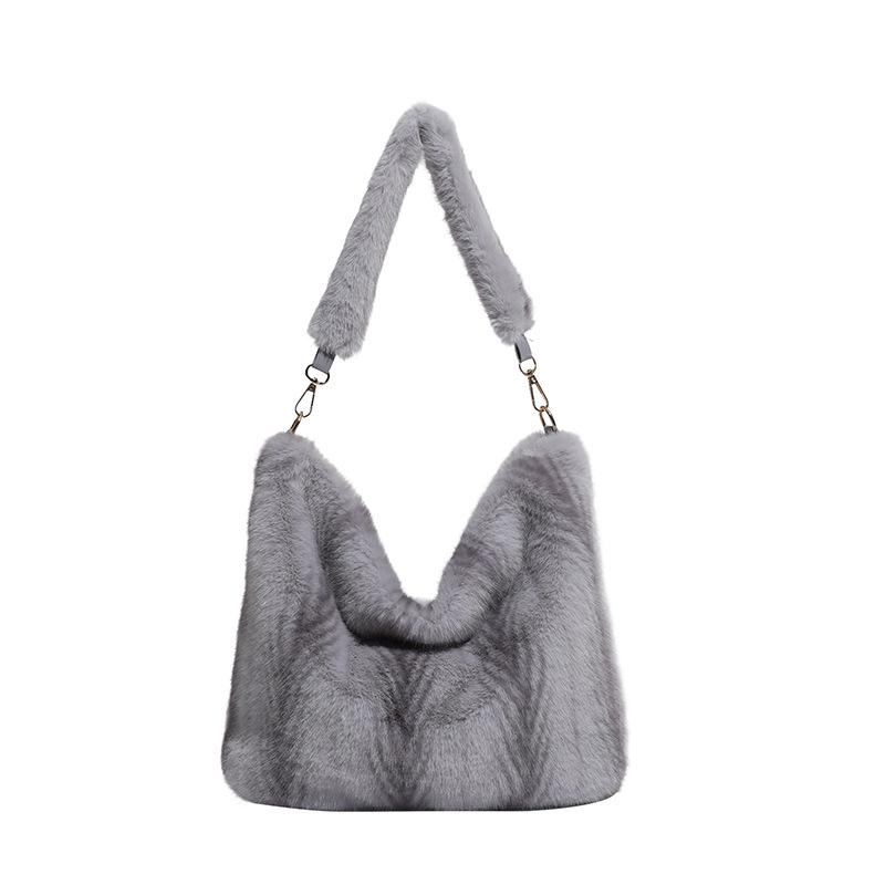 2025 Urban Minimalist Women's Furry Plush Tote & Shoulder Bag for Autumn/Winter