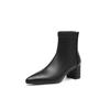 Krazing Pot Microfiber Pointed Toe Thick Heels Chelsea Boots Size 43 Zip Beauty Lady Women Stretch Ankle Boots