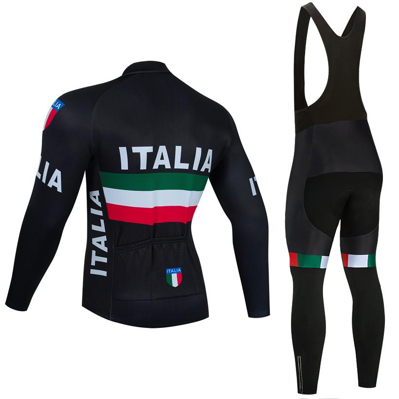 Winter ITALIA 2026 Long Cycling  Jersey Bike Jacket Maillot Pants Set UAE Team Ropa Ciclismo Thermal Fleece Bicycle Clothing