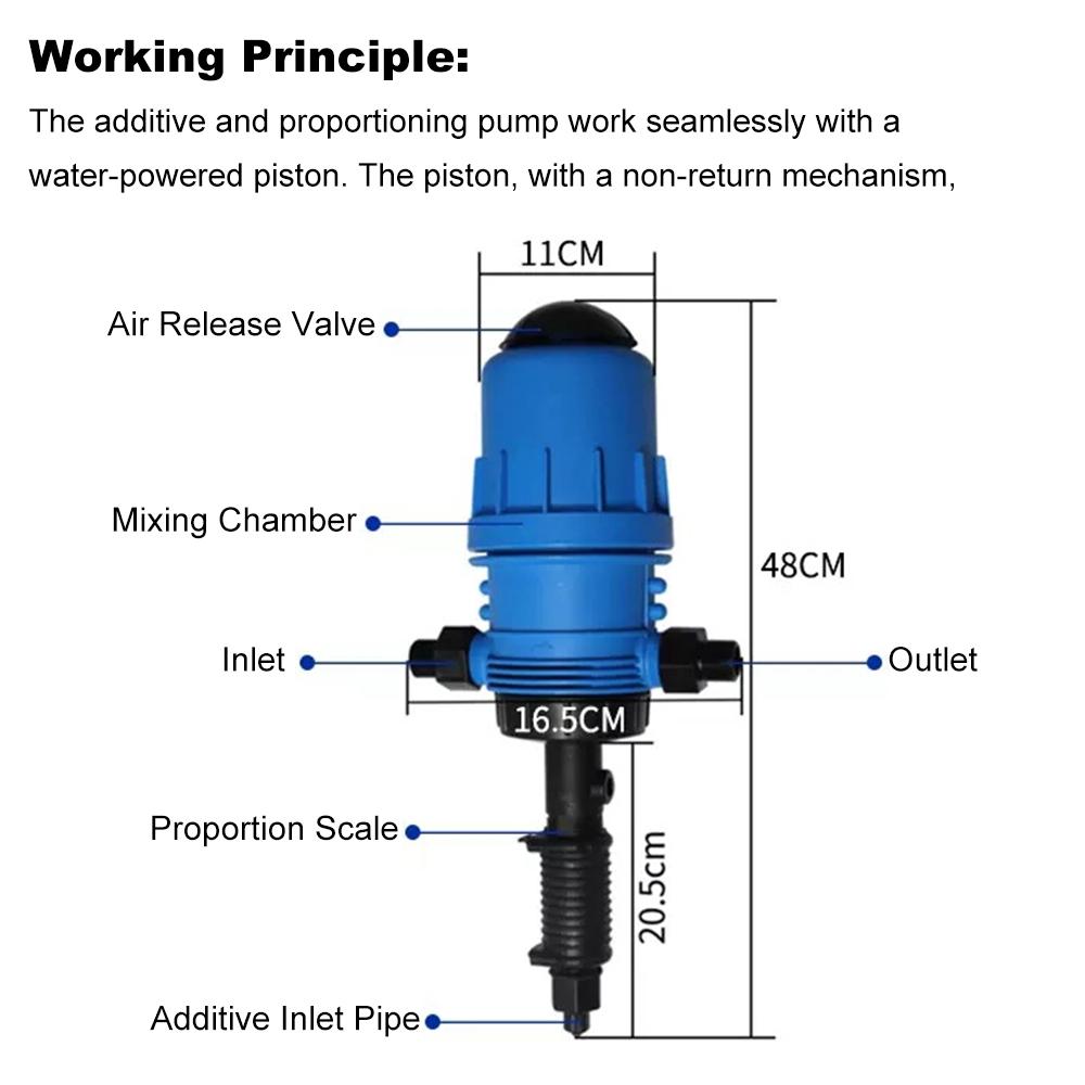 Justerbar Automatisk Proposjonerende Doseringspumpe Gjødselinjektor Vanndrevet Kjemisk Væske