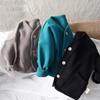 Herbst Kinder Langarm Strickjacke Baby Baumwollmantel für Jungen Mädchen Einfarbig Jacke Kinder Freizeitstrickjacke Kinderkleidung