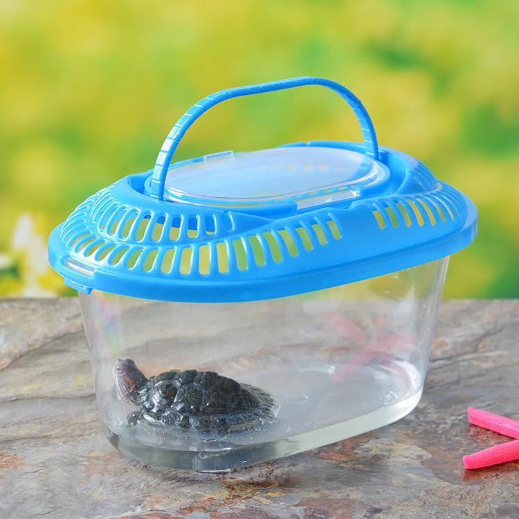 Transparent Handheld Pet Breeding Box: Large, Medium, Small - Turtle Tank, Goldfish Container, Enclosed Hamster Cage