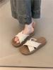 Ethnic Cool Slippers 2025 New Summer Vintage Woven Cross Bohemian Student Flat Roman Shoes