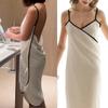 Elegant Open-Back Bath Dress Cotton Blend Portable Bathrobe With Adjustable Closures Bath Towel Wrap for Resort Wear