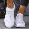 Women's Walking Sneakers Breathable Lightweight  Comfortable Shoes with Rhinestone Decor Shoes
