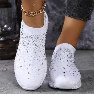 Women's Walking Sneakers Breathable Lightweight  Comfortable Shoes with Rhinestone Decor Shoes