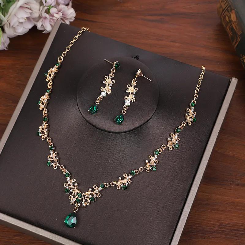 Sparkling Zirconia Necklace And Earring Set For Women, Fashionable And Exquisite, With Multiple Colors To Choose From As Jewelry Accessories And Gifts