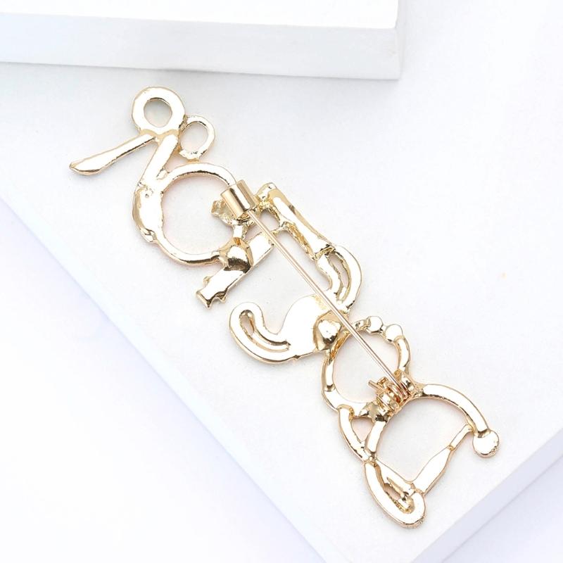 Medicals Letter Brooch Simple Versatile Pin for Casual and Formal Wear Lightweight Comfortable Daily Use