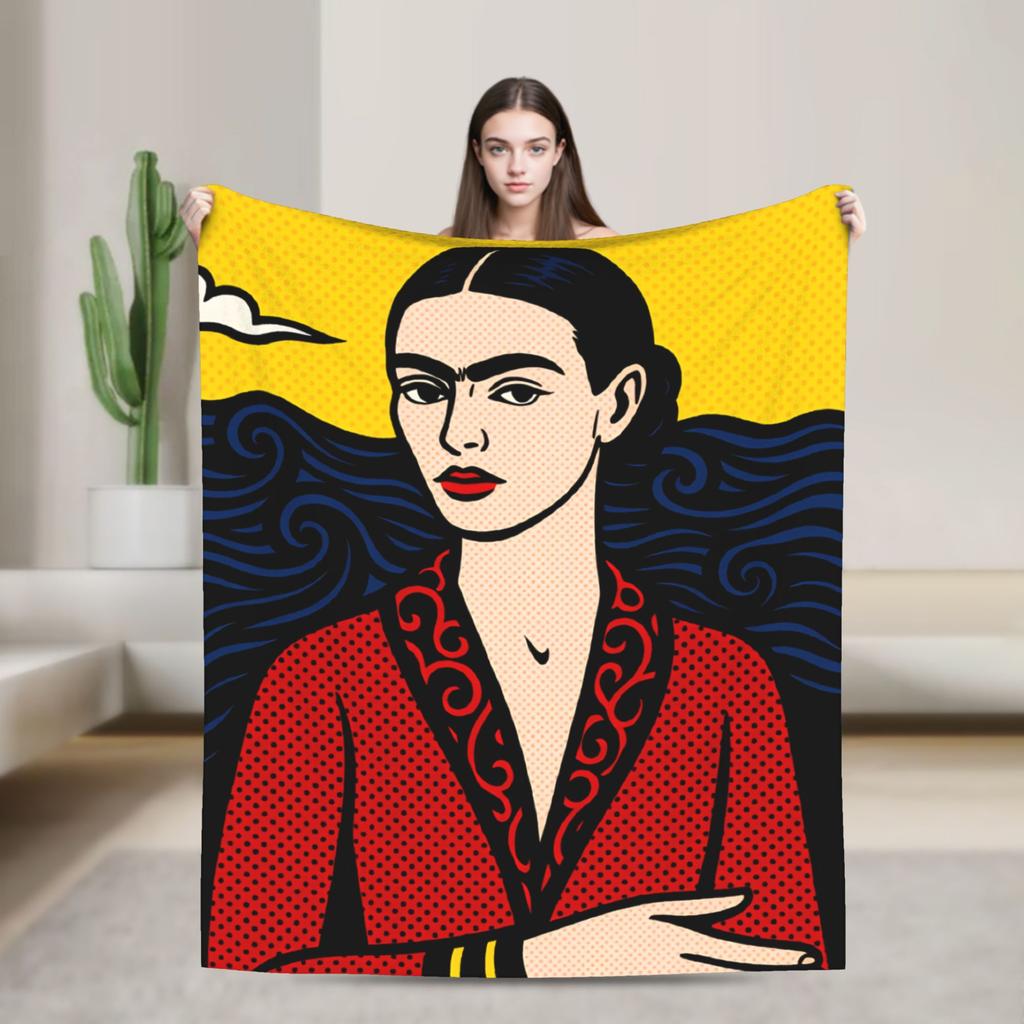 Roy Lichtenstein Pop Art Blanket  Warm Soft Aesthetic Plush Throw Blanket For Home Decor Picnic Flannel Bedspread Bed Cover