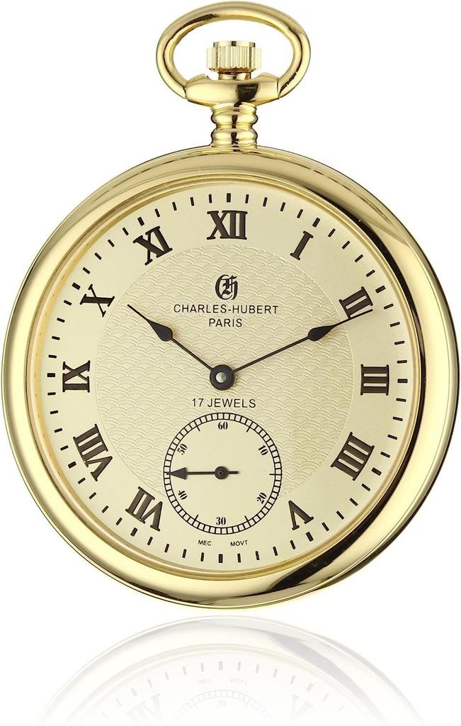 Charles Hubert Men's Pocket Watch, Manual Winding, Small Seconds, 3912-G