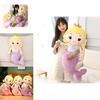 Cute Mermaid Plush Pillow Toy For Girls, Princess Bed Decor, Soft Velvet Stuffed Doll