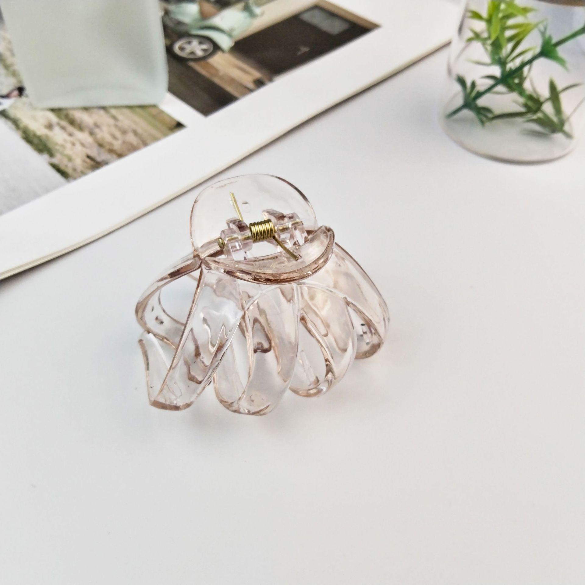 

6,5 см Однотонный Зажим-краб для волос в виде осьминога - Меняющиеся цвета, Дизайн ложки-акулы, Аксессуар для прически пучок.