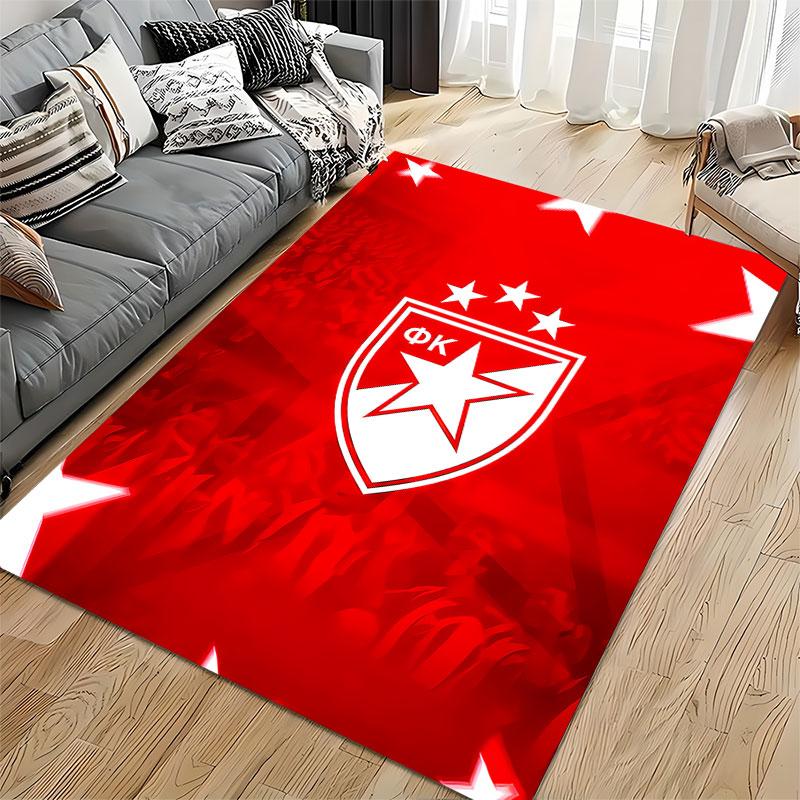 Red Star Emblem Design Carpet suitable as a non-slip mat for the living room or bedroom sofa