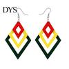 Creative Multilayer Irregular Dangle Hook Retro Wood Women Earrings Jewelry Gift