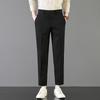 Light luxury spring men's casual pants elastic business straight men's nine-point pants