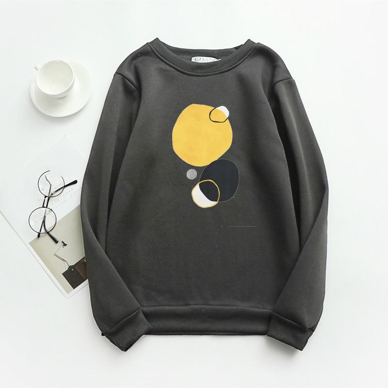 TWINFLAMES New Hoodie Women Oversized Wool Sweatshirt Casual Long Sleeve Top Printed O Collar Loose Casual Long Sleeve Jumper Top