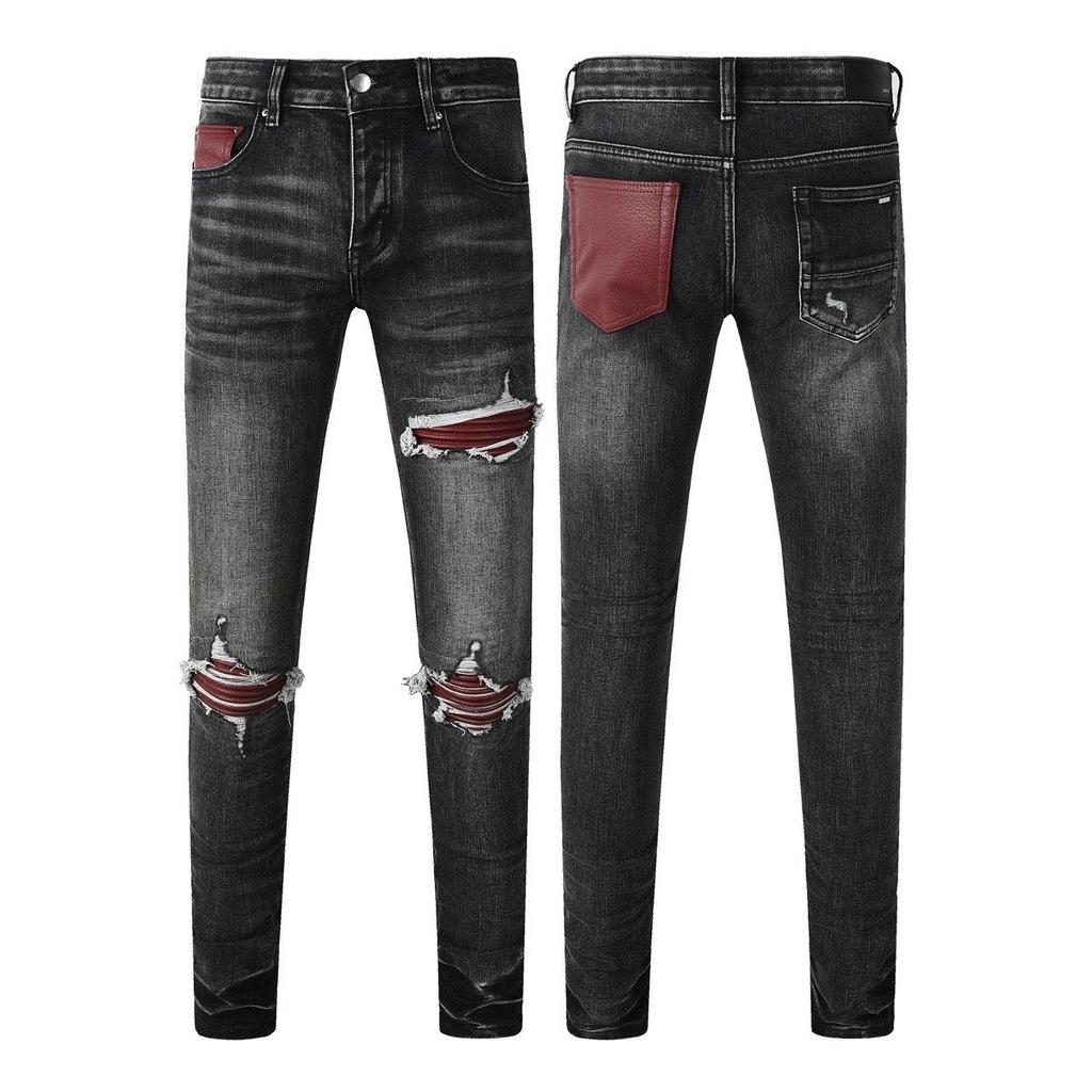 GLYDE Luxury Streetwear Jeans Americans Style Holes Long Trousers Quality Male Stretch Slim Pants Skinny Trousers