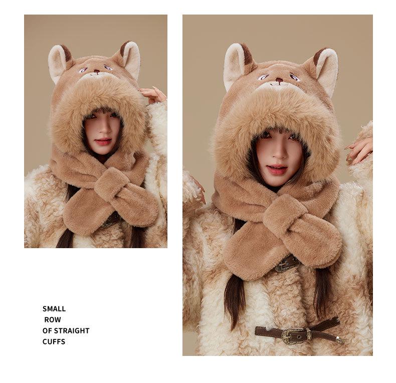 Zootopia Nick Fox Windproof Snood: Winter Cartoon Warm Hat & Ear Muffs Combo