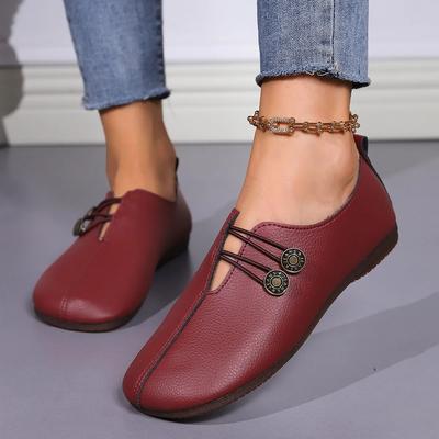 2024 Hot Sell Brand Designer Shoes Woman Square Toe Japanned Leather Flats Vintage Narrow Band Loafers Luxury Shoes for Women