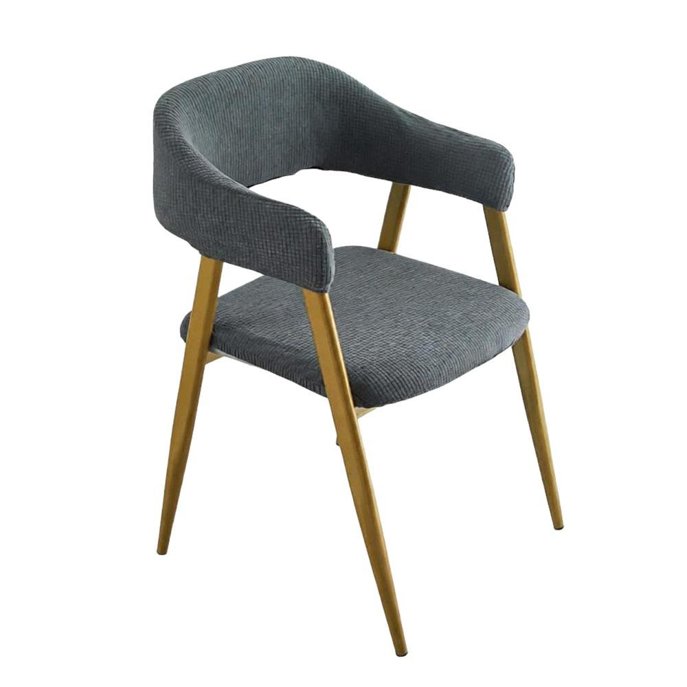 Stretch Fabric Armchair Slipcover Open Back Style Dining Chair Cover Cafe Furniture