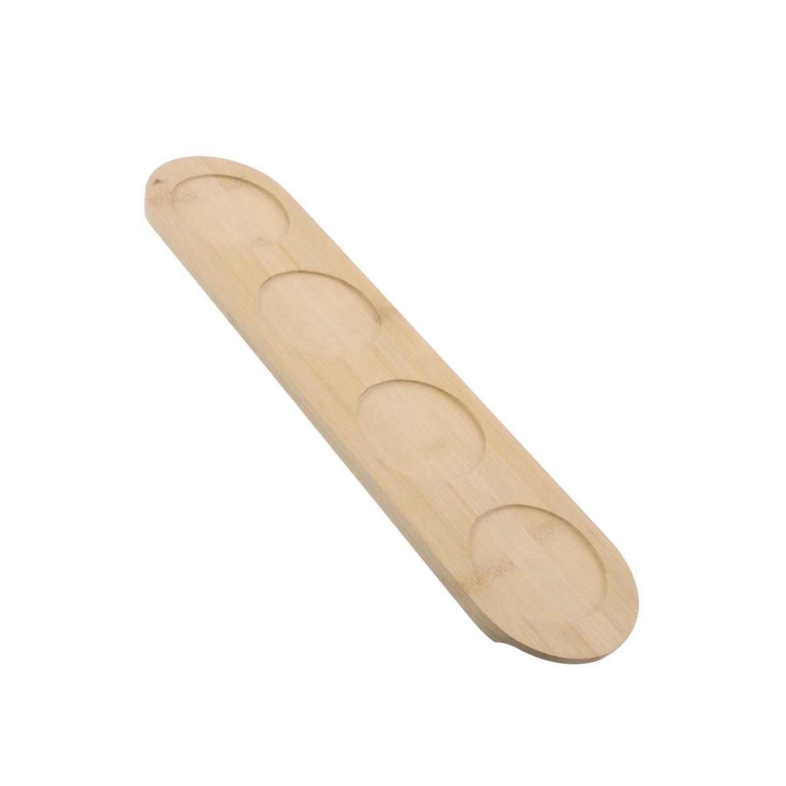 Elegant Tequila Presentation Tray Wooden 6 Holes Shot Glasses Display Stand Practical Drinks Serving Board