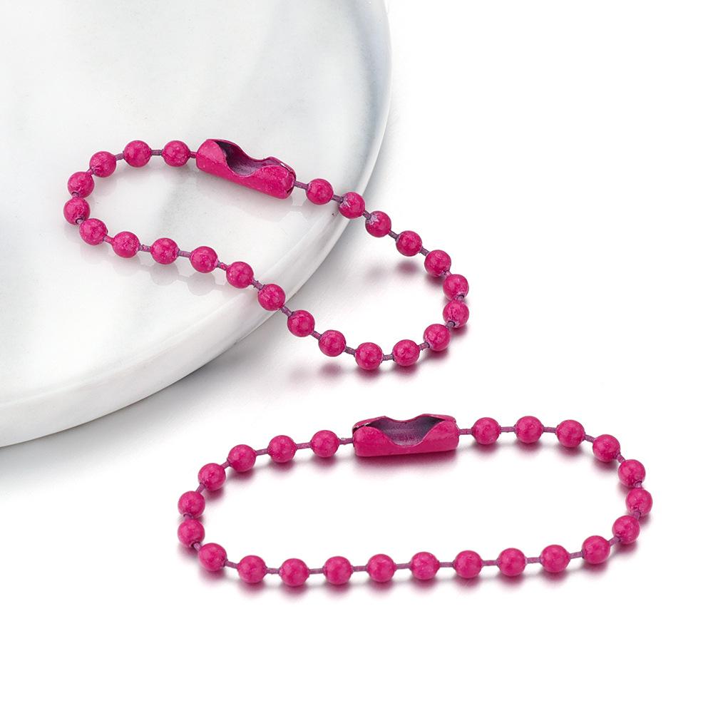 Multicolor Bead Chain Jewelry DIY Accessories: Baked Paint Round Bead Chain, Pendant and Tag Chains.