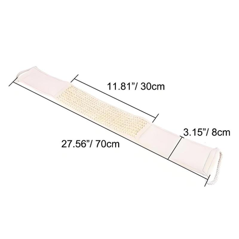 Long Exfoliating Body Scrubber with Strap, Soft Bath Sponge & Dry Brushing Tool for Shower & Spa, Dead Skin Removal Washcloth